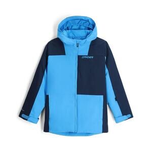 Spyder Boy 12 Blue Black Slash Insulated Ski Jacket Hooded Zip Up Outdoor HR7-41